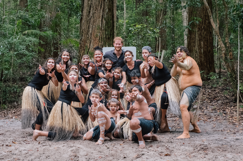 Prince Harry in the forest of K'gari, Australia